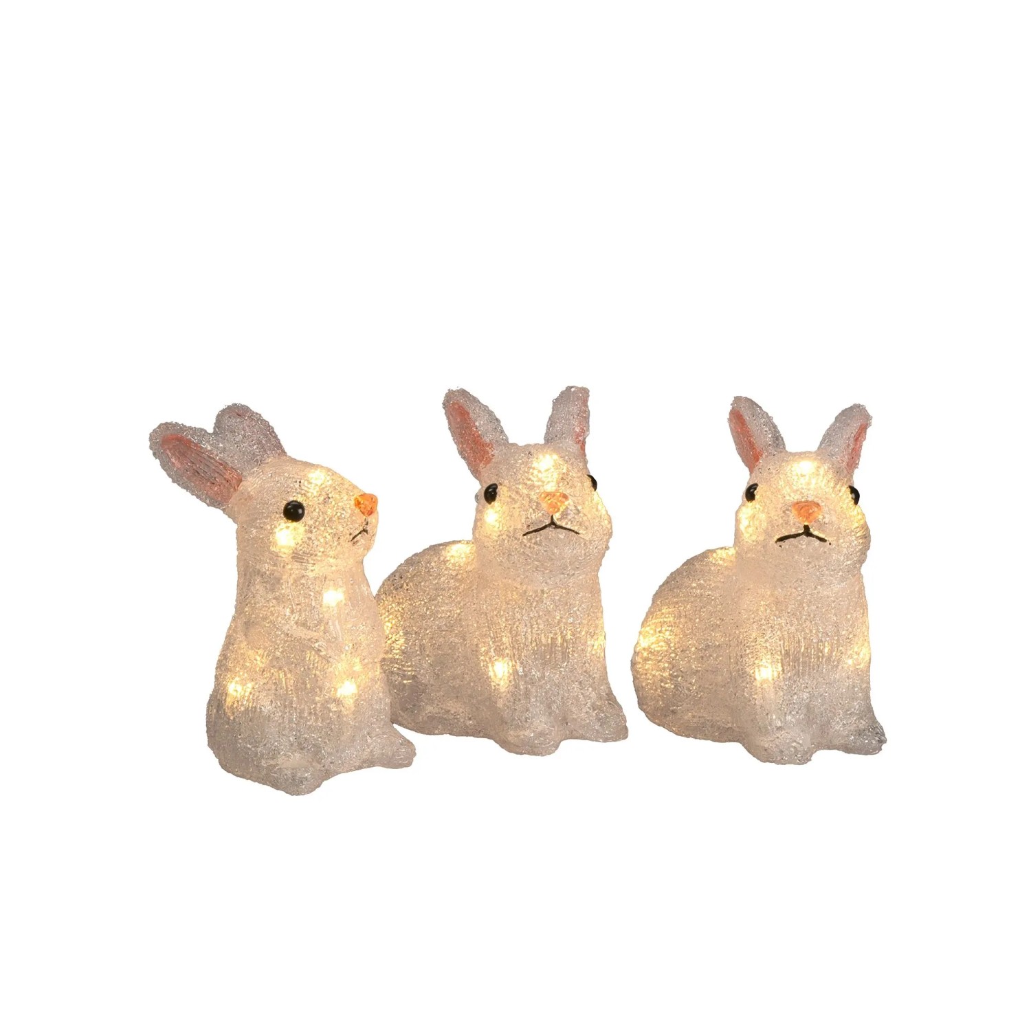 Konstsmide LED-Dekofigur-Set Kaninchen Acryl Warmweiße für Außen 3 Stück