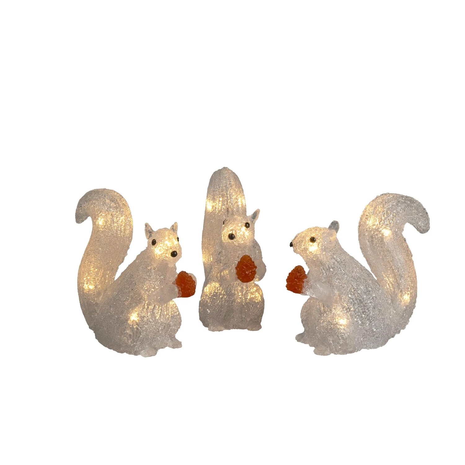 Konstsmide LED-Dekofigur-Set Eichhörnchen Acryl für Außen 3 Stück