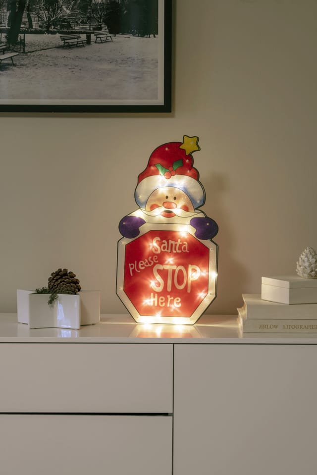 Konstsmide Fenstersilhouette Weihnachtsmann mit 35 Warmweißen LEDs für Innen