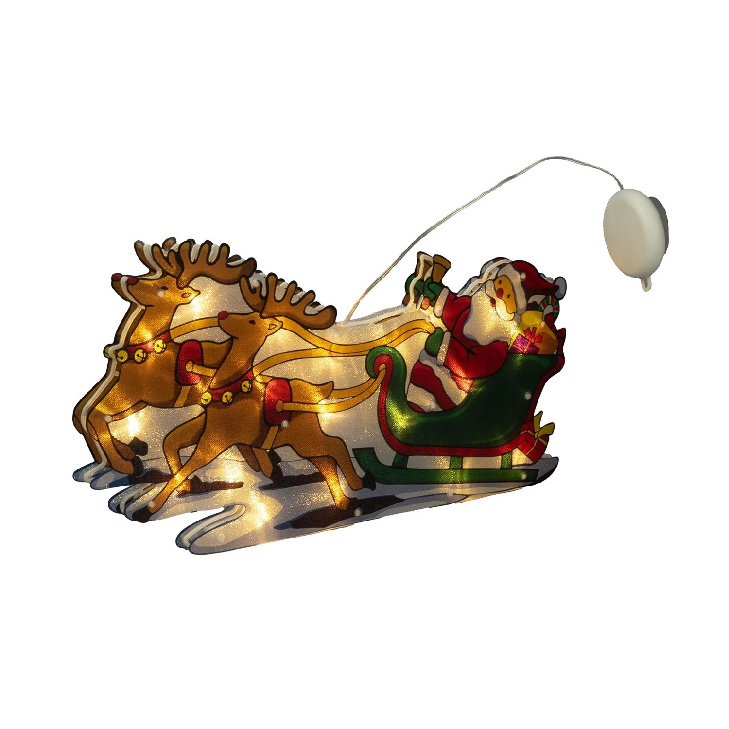 Konstsmide Fenstersilhouette Weihnachtsmannschlitten mit 35 Warmweißen LEDs