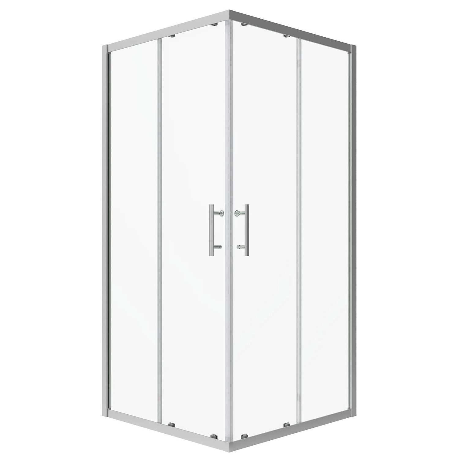 Aquabatos Eckeinstieg mit Schiebetüren Duschkabine Rechteck 100 x 70 x 185 cm Badezimemr Eckdusche ESG Duschabtrennung Glaswand Vollrahmen