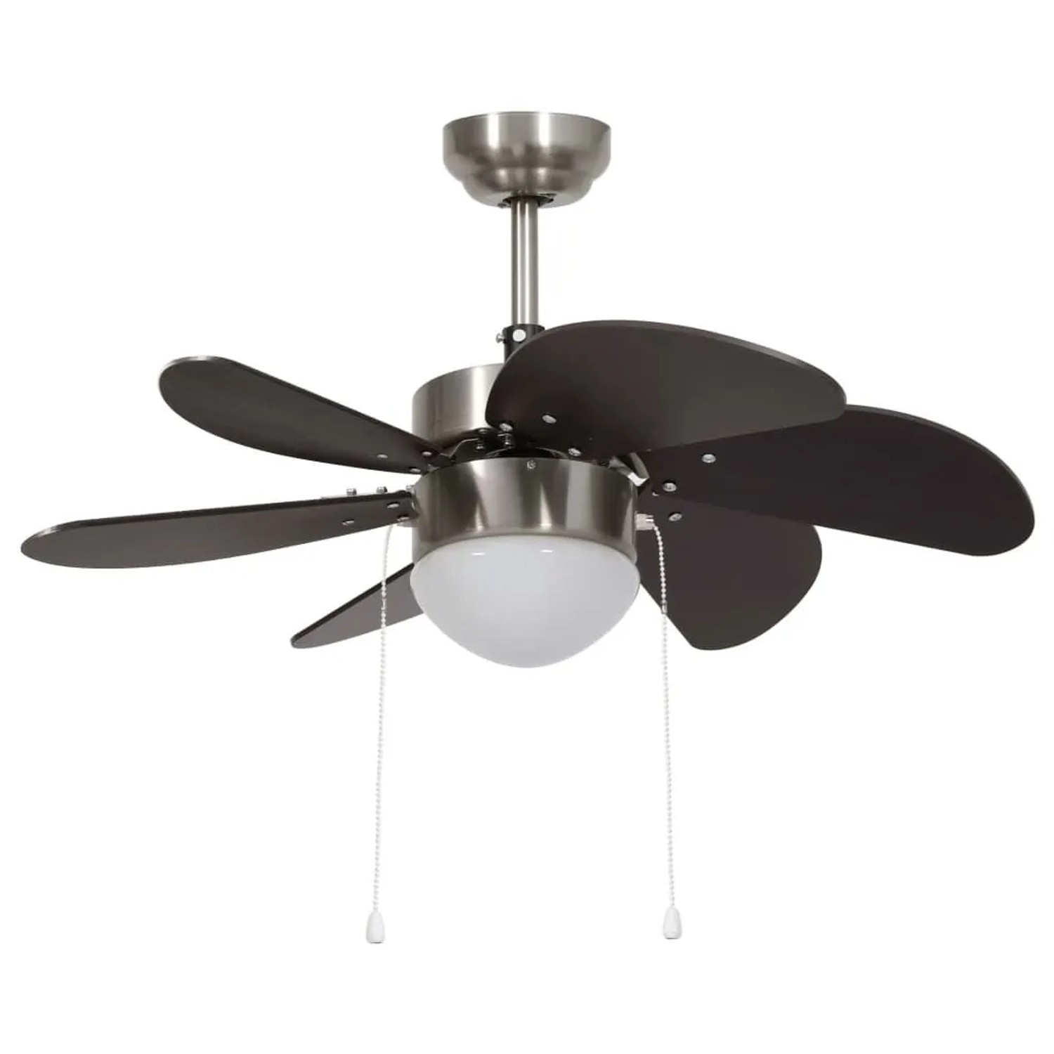 Furnicato Deckenventilator Chrom Massivholz Dunkelbraun 76 X 43 Cm