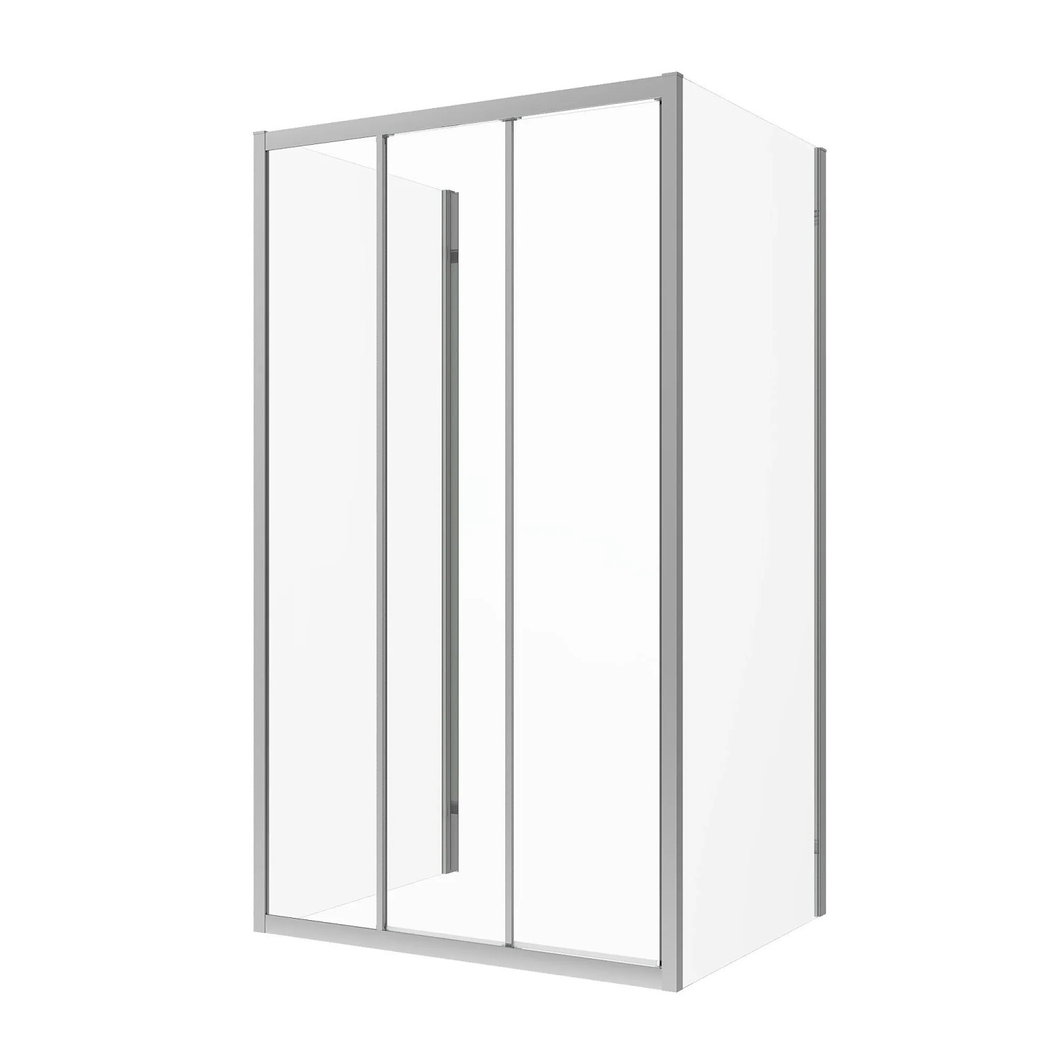 Aquabatos Schiebebare Duschkabine Eckdusche Schiebetür mit Seitenwand Bad Duschabtrennung 95 x 90 x 195 cm ESG Sicherheitglas Duschtür Chromoptik