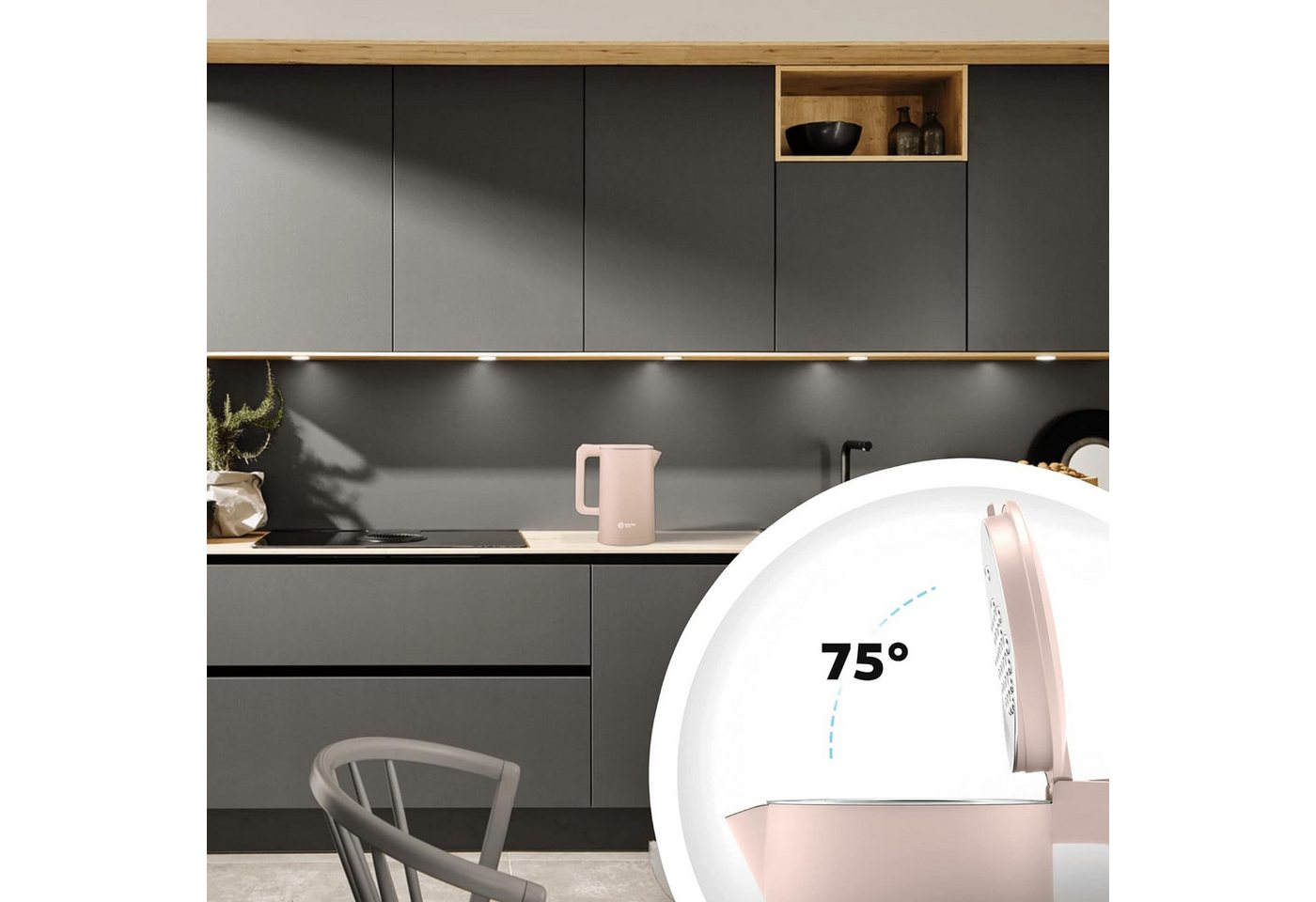 Balter Wasserkocher WK-4 Edelstahl Doppelwand Design BPA Frei Pink