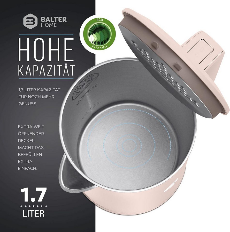 Balter Wasserkocher WK-4 Edelstahl Doppelwand Design BPA Frei Pink Bild 2