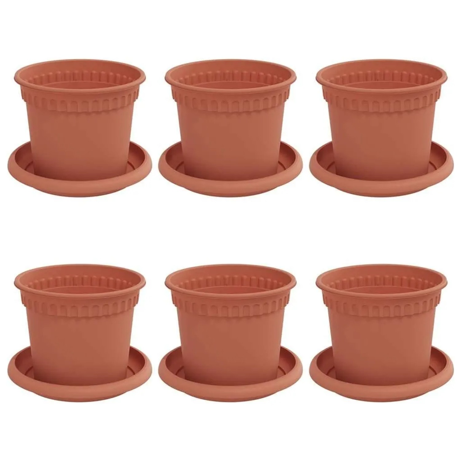 vidaXL Blumentöpfe 6 Stk Ziegelrot Ø 12,5 x 10 cm Kunststoff 3403254