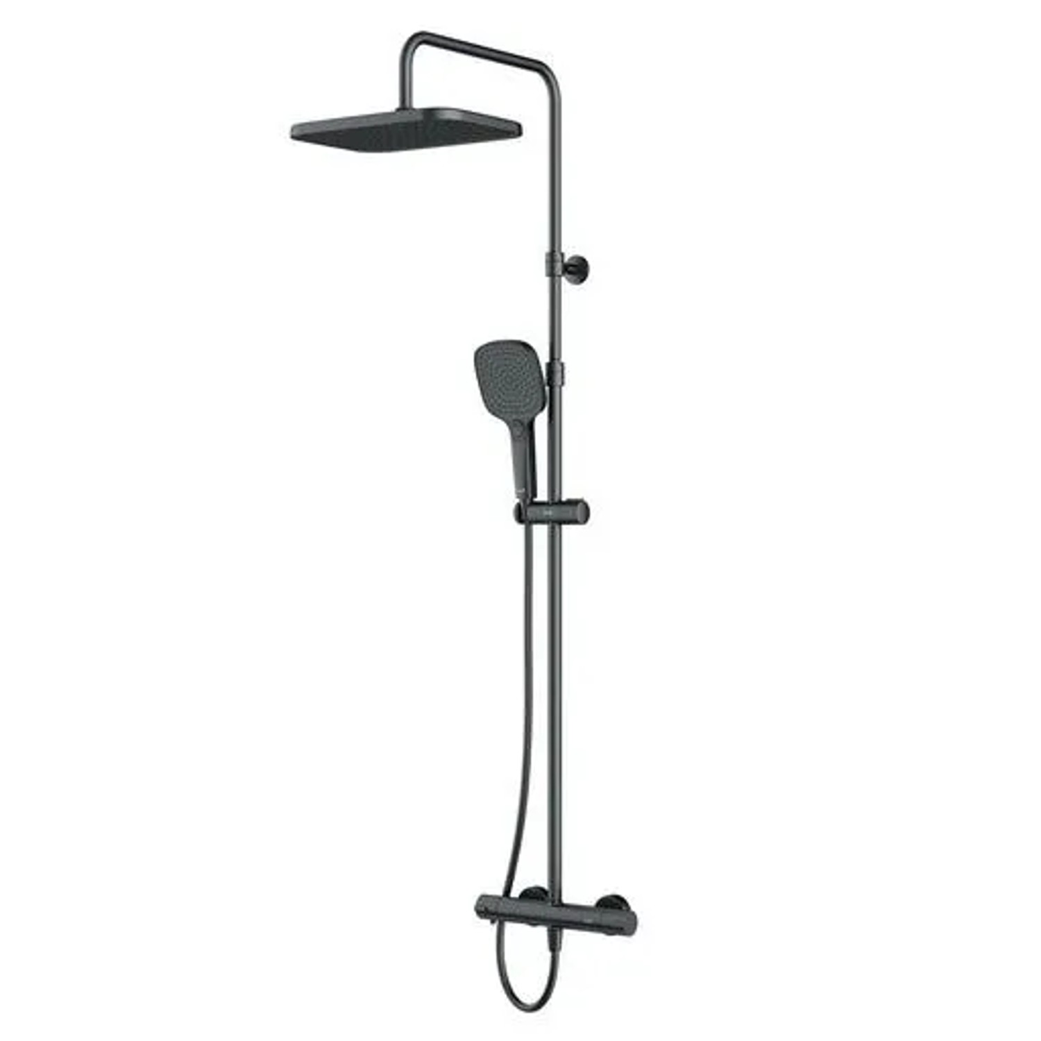 AM.PM Duschsystem Play mit Thermostat Duscharmatur Brausearmatur Regendusche Duschset F078W422 Schwarz