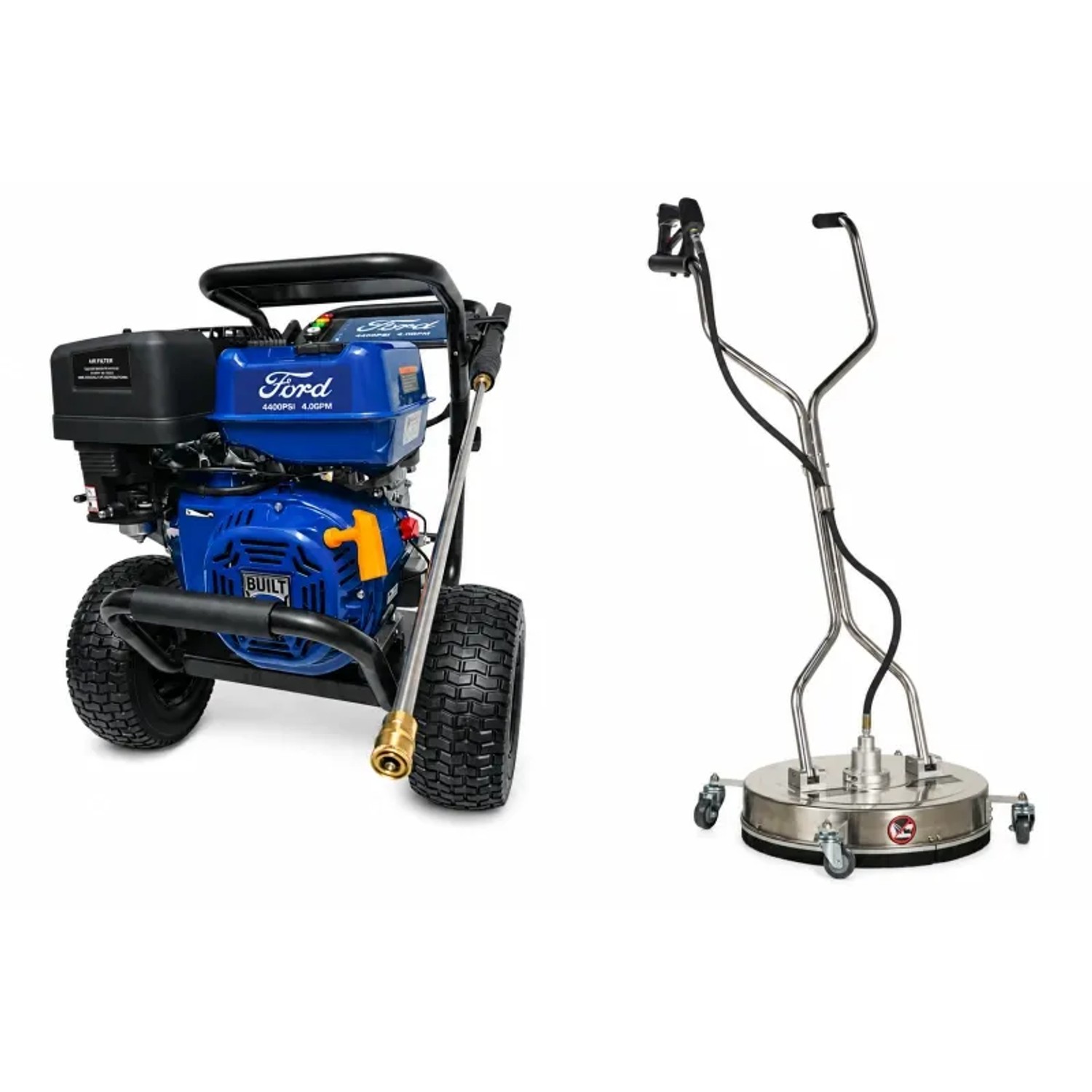 DeTec. Benzin Hochdruckreiniger Ford 13 PS 303 Bar 420 ccm Mit 21 Zoll Flächenreiniger 52 cm