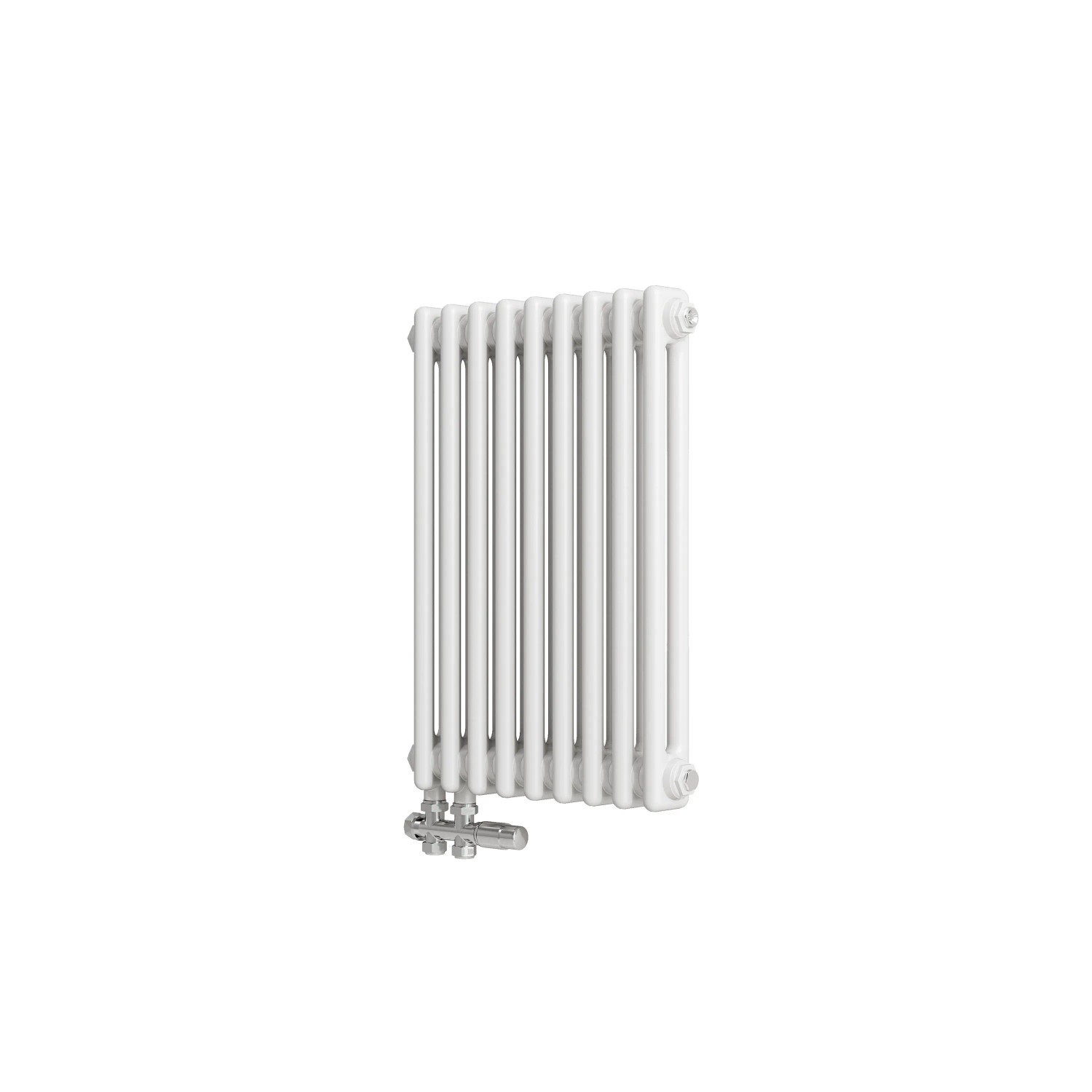 Duschparadies Traditioneller Heizkörper 600 x 425 mm 484W Doppellagig Gusseisenstil Weiß