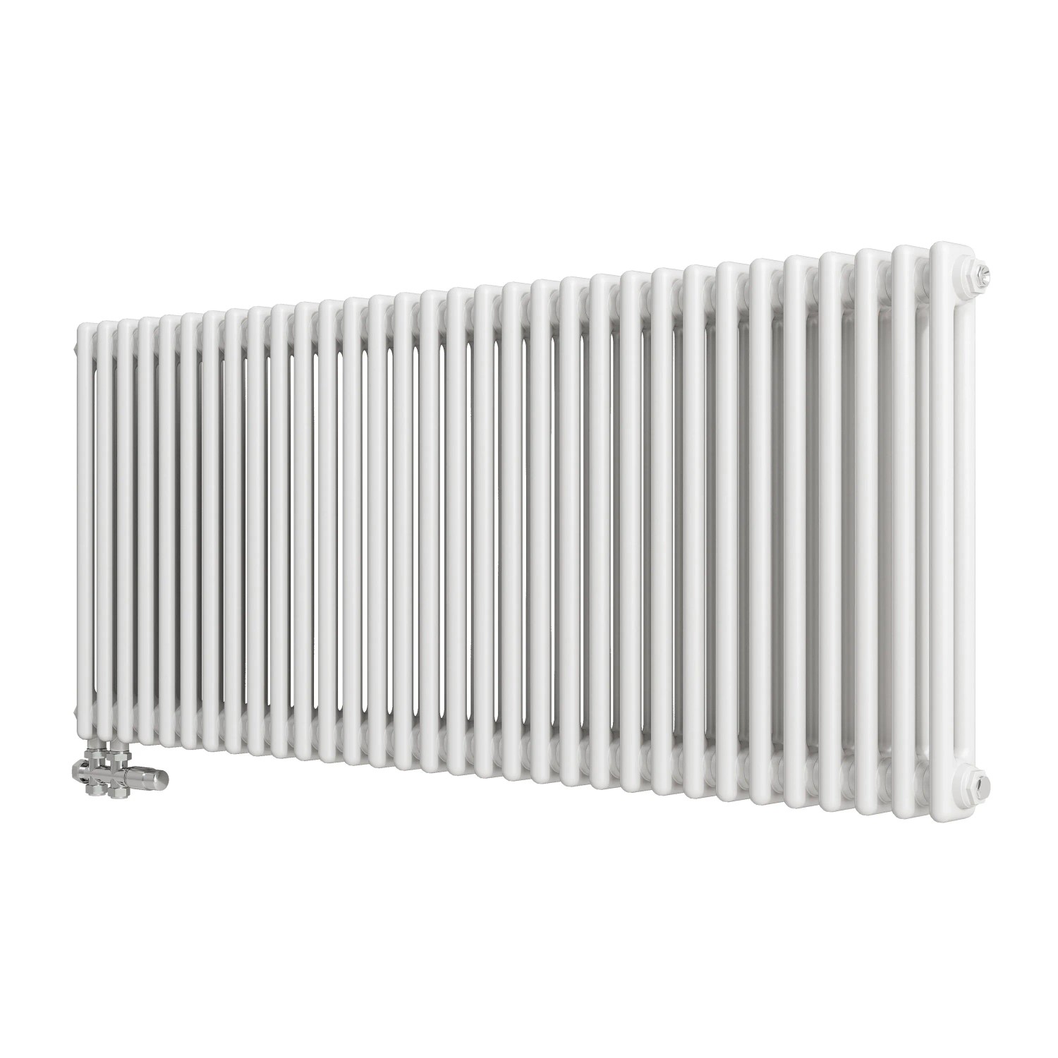 Duschparadies Traditioneller Heizkörper 600 x 1460 mm 1610W Doppellagig Gusseisenstil Weiß