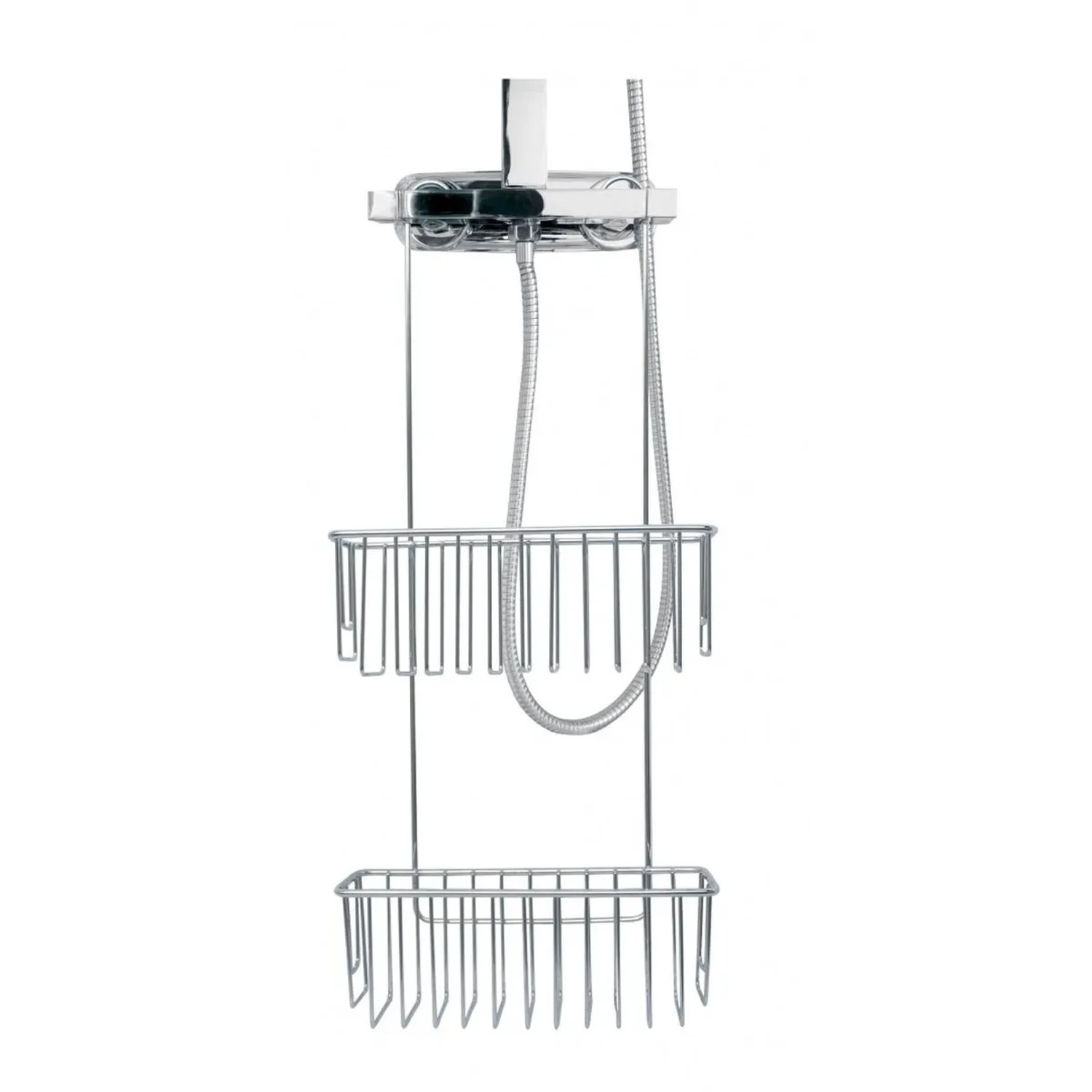 Euroshowers Duschablage zum Einhängen Twin Chrom 2 Etagen 16 cm