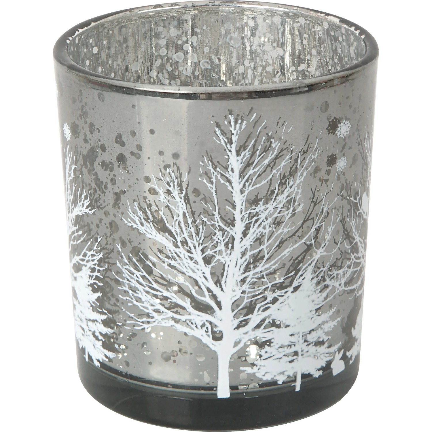 Teelicht-Glas Baum Mehrfarbig Ø 7 cm x 8 cm 3-fach sortiert