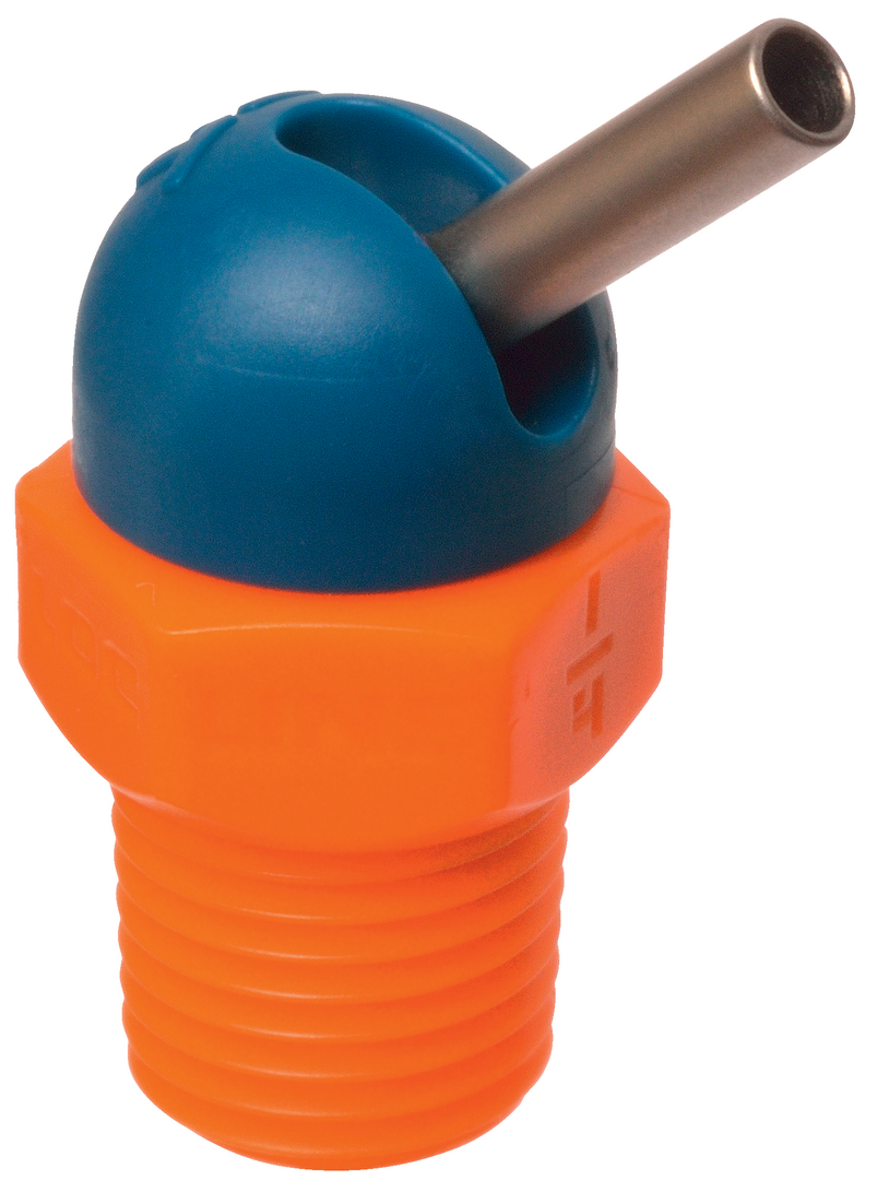LOC-LINE Hochdruckdüse CD für Kühlmittelschlauch 1/8" 70bar, Durchmesser 4,1x12,7mm blau-orange