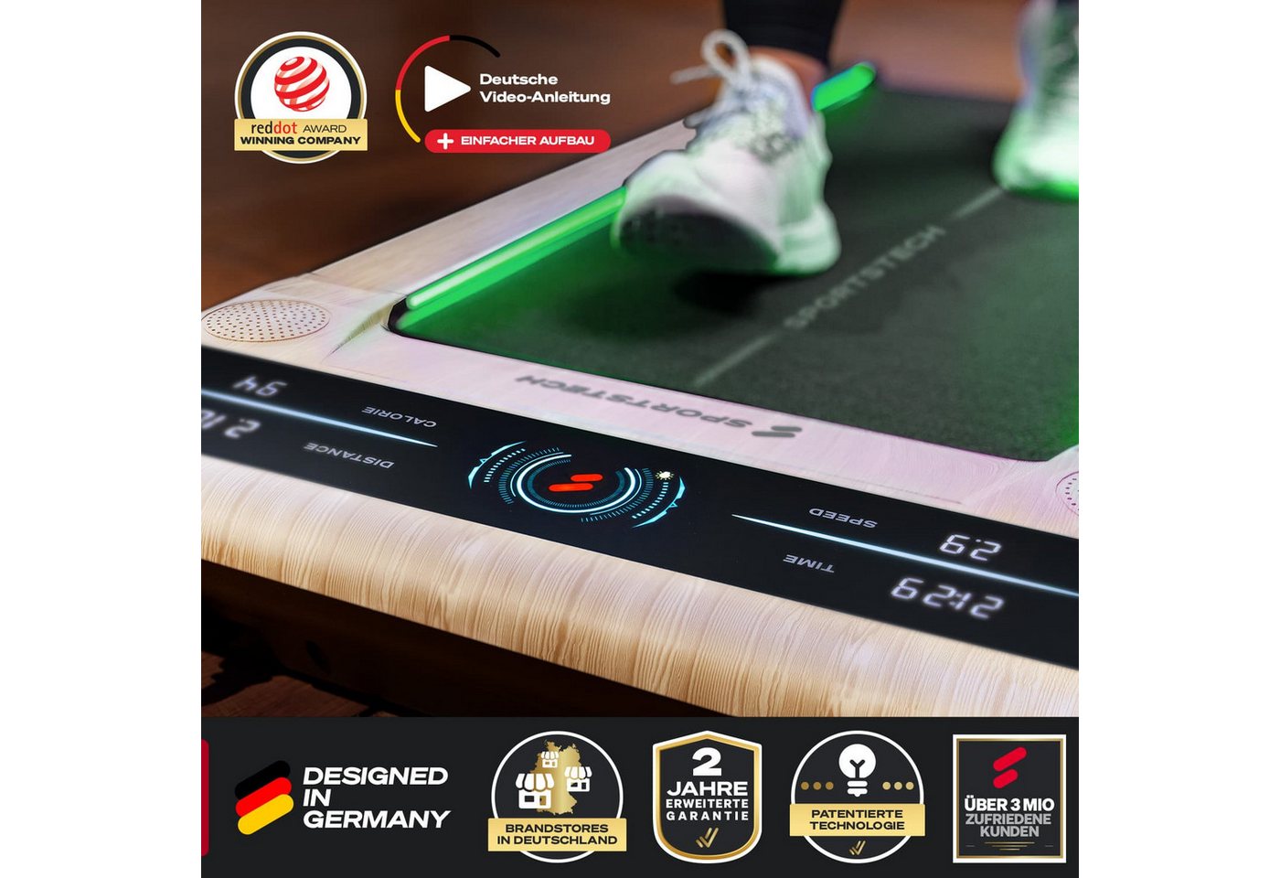 SPORTSTECH 19155 - Walking-Pad, sWalk helle Holzoptik Bild 5