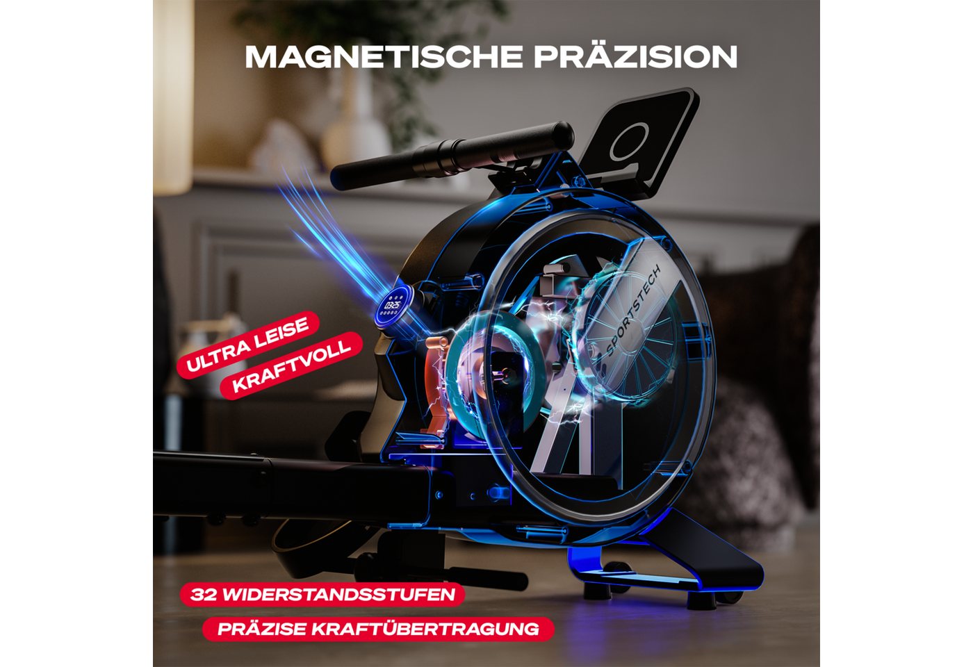 SPORTSTECH 20519 - Rudergerät, PROwer schwarz Bild 3