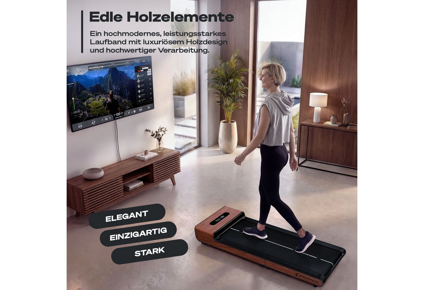 SPORTSTECH 20689 - Walking-Pad, WoodPad Pro dunkelbraun Bild 2
