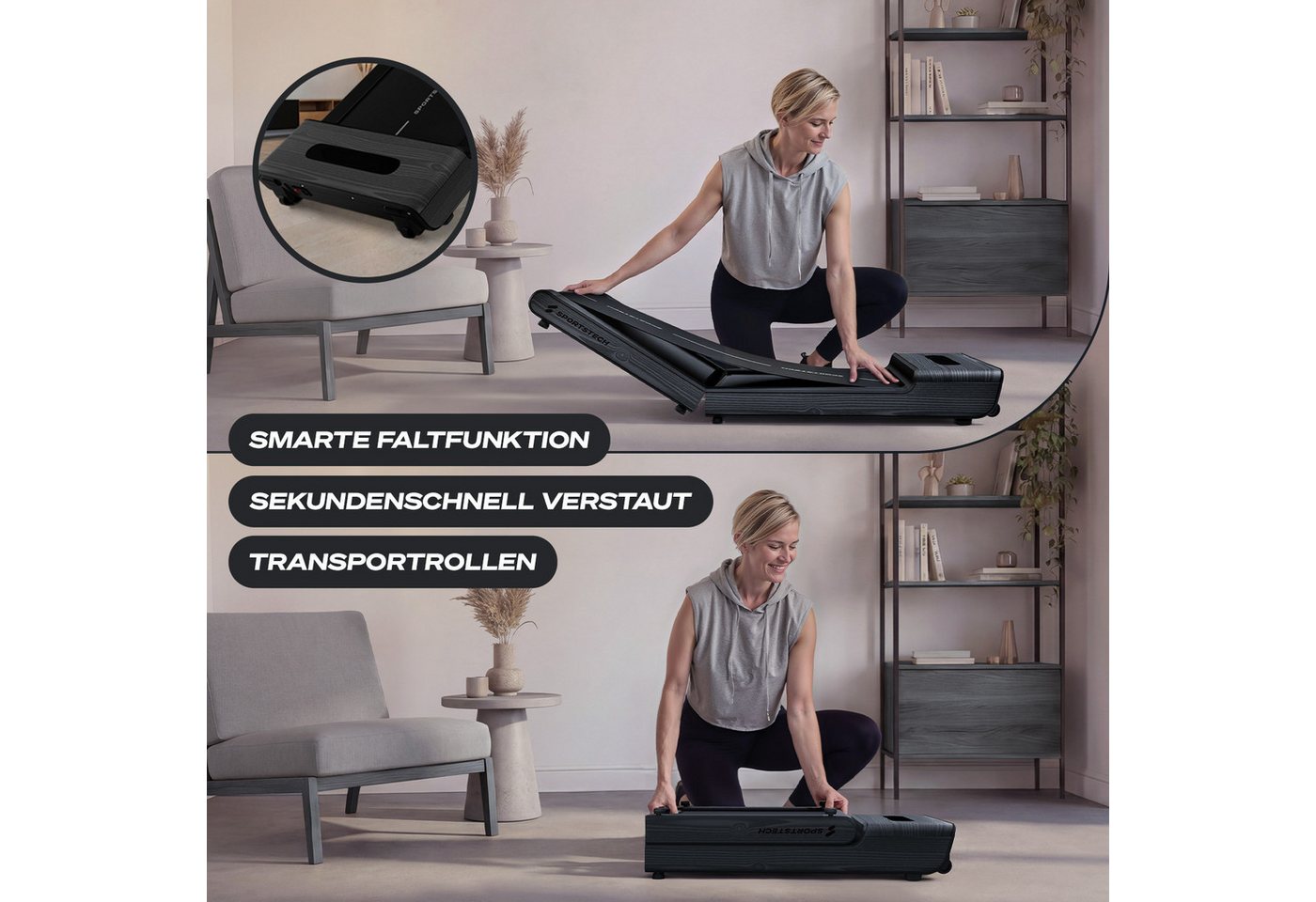 SPORTSTECH 20690 - Walking-Pad, WoodPad Pro grau Bild 2