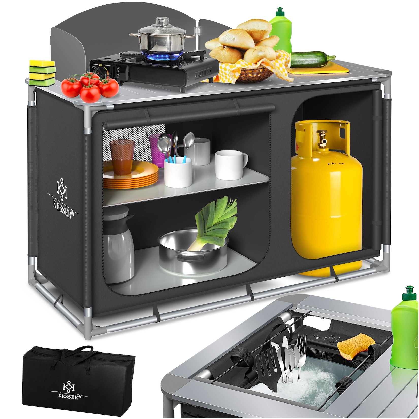 Campingschrank, Campingküche mit Aluminiumgestell