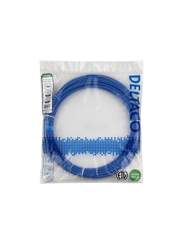 Deltaco patch cable - 15 m - blue - Blau