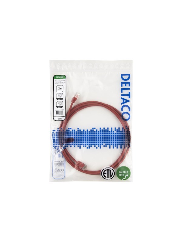 Deltaco patch cable - 2 m - red - Rot