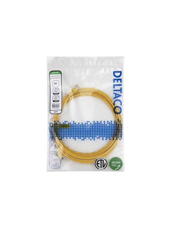 Deltaco patch cable - 3 m - yellow - Gelb