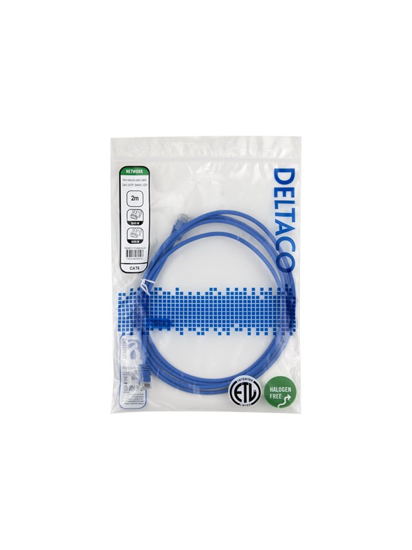 Deltaco patch cable - 2 m - blue - Blau