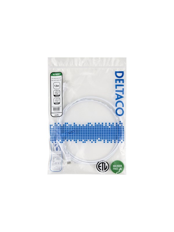 Deltaco patch cable - 1.5 m - white - Weiß