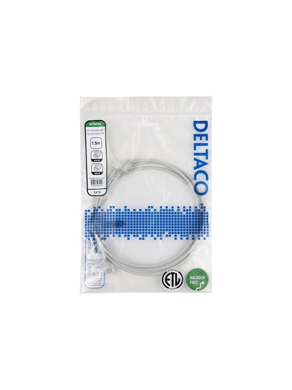 Deltaco patch cable - 1.5 m - grey - Grau