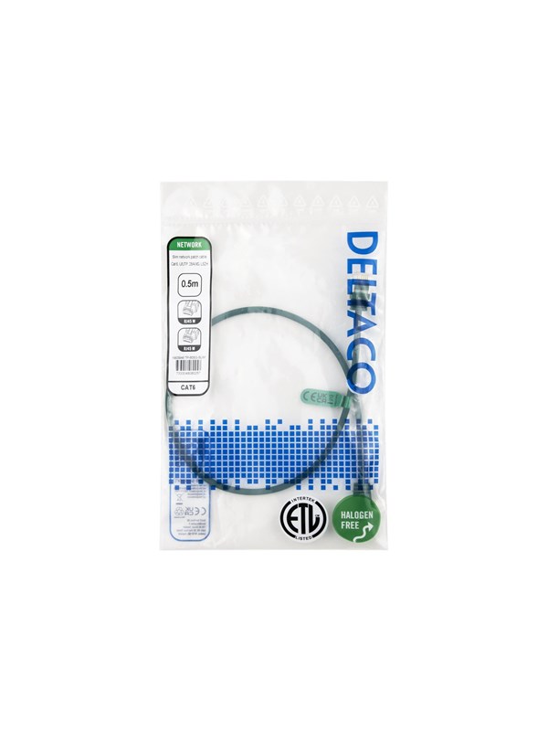 Deltaco patch cable - 0.5 m - green - Grün