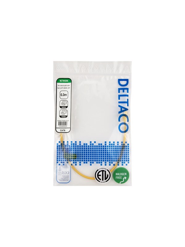 Deltaco patch cable - 0.3 m - yellow - Gelb