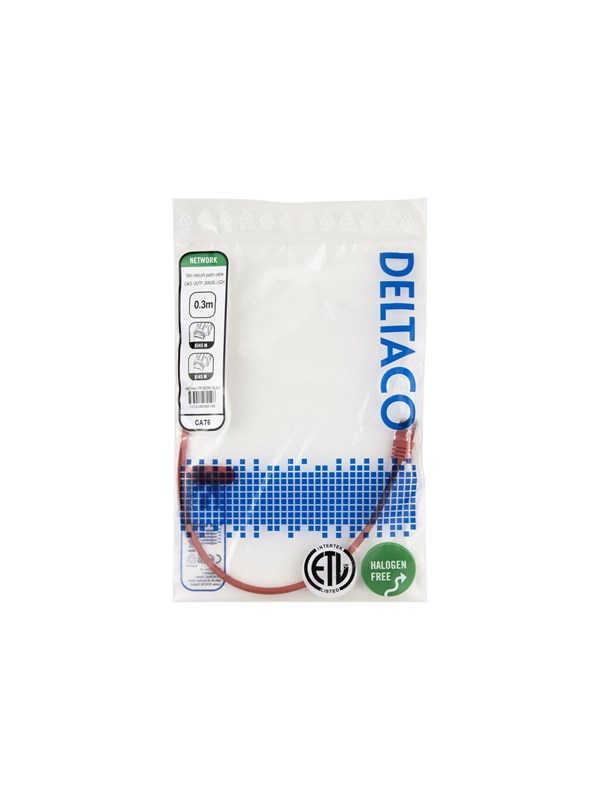 Deltaco patch cable - 0.3 m - red - Rot