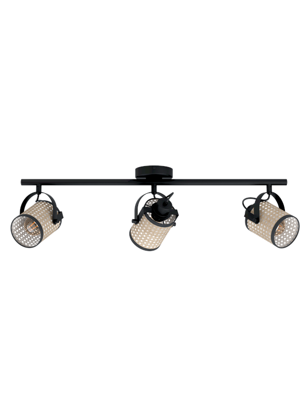 EGLO RUSCOMB SPOTSCHIENE 3L E27 SCHWARZ/NATURGEFLECHT