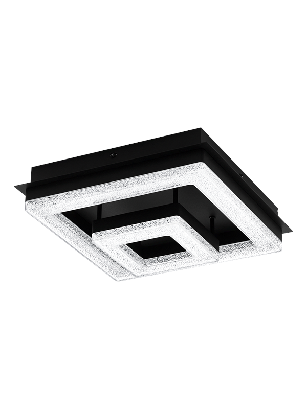 EGLO FRADELO 1 LOFT 240X240 SCHWARZ/KRISTALL