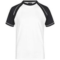 Herren Raglan T-Shirt JN010, weiß/schwarz, Größe XL Bild 2
