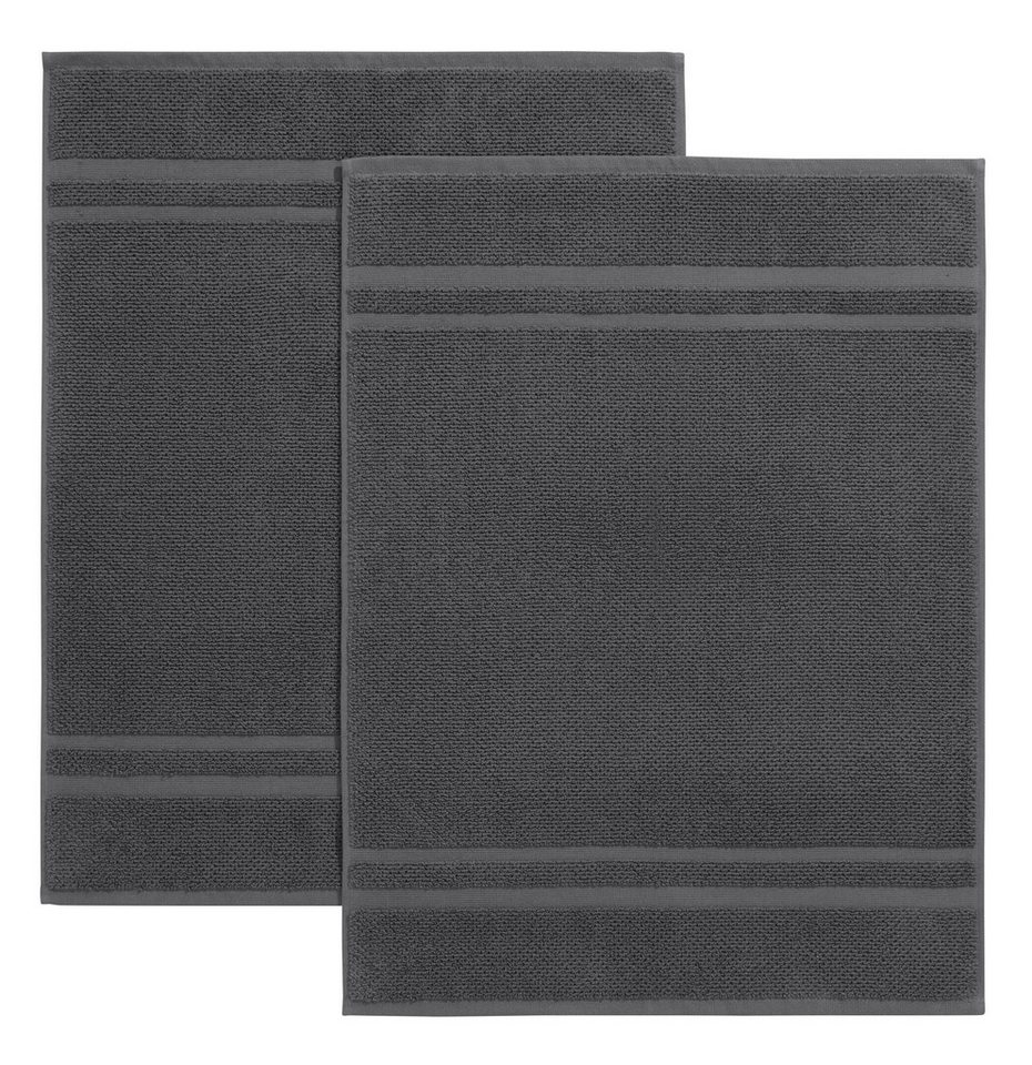 OTTO home Badematte Vanessa, 2 tlg. Hotelmatten-Set, 50x70cm, Standard & Premium, schnell trocknend, beidseitig nutzbar, strapazierfähig, Baumwolle, rechteckig, 2-teiliges Set, einfarbig, Badematten Set, Bordüre, 100% Baumwolle Bild 5