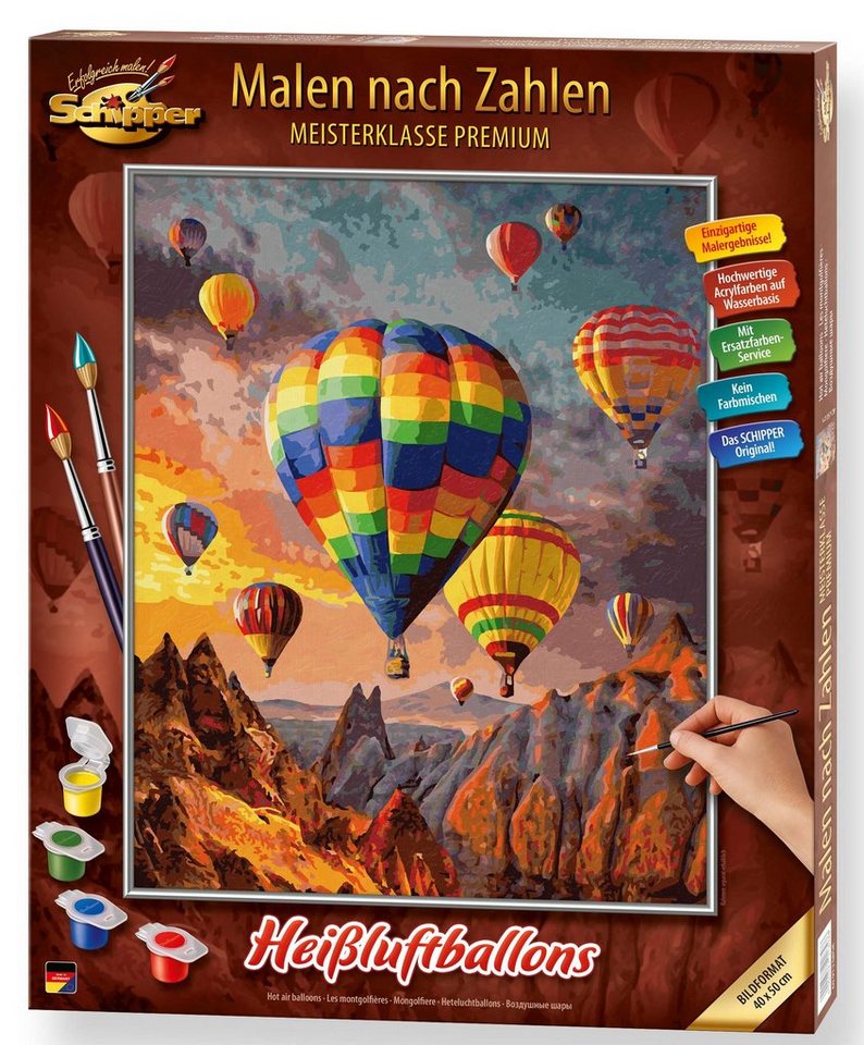 Schipper Malen nach Zahlen Meisterklasse Premium - Heißluftballons, Made in Germany Bild 4