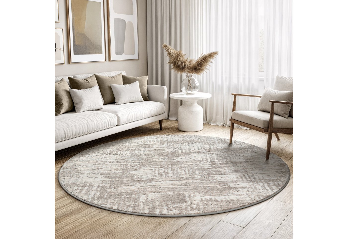 Sanat Teppich Harmony 3215, auch als Läufer und rund, rund, Höhe: 12 mm, Wohnzimmer, Kurzflor, modern, abtrakt, Schlafzimmer