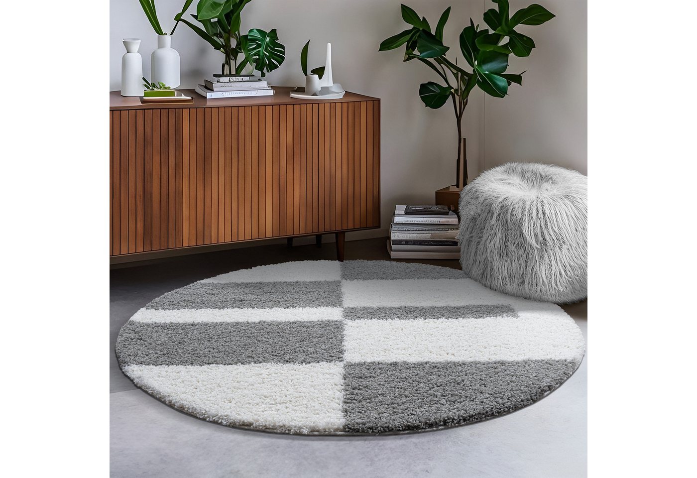 Sanat Hochflor-Teppich Milano 1254, auch als Läufer und in Rund, rund, Höhe: 30 mm, Langflor, Shaggy, Wohnzimmer, Schlafzimmer, fußbodenheizungsgeeignet Bild 2