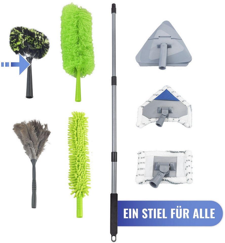 Maximex Staubwedel 3in1, Eck-Staubbürste, Teleskopstiel & Knickgelenk, Trocken- & Nassreinigung Bild 5