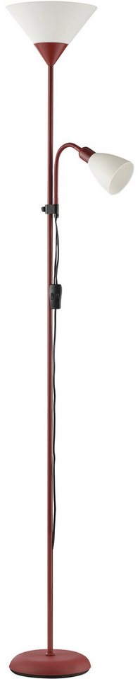Brilliant Deckenfluter Spari, Lesearm, ohne Leuchtmittel, 180cm, E27+E14 Fassung, verstellbarer Arm, Aluminium/Kunststoff Bild 2