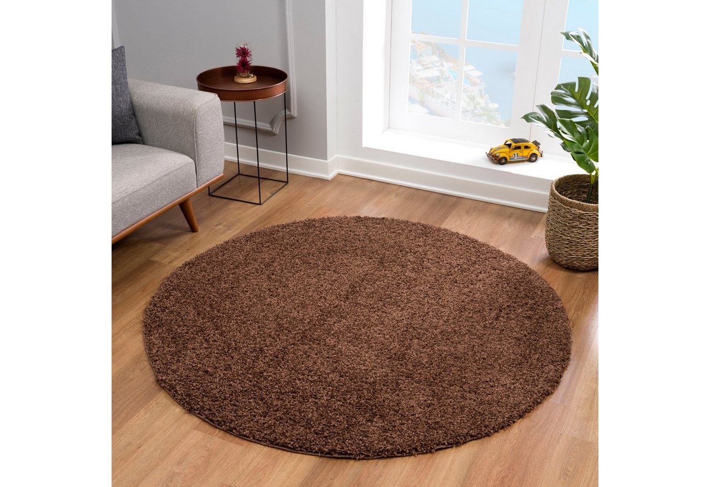 Sanat Hochflor-Teppich LOCA, auch als Läufer und in Rund, rund, Höhe: 30 mm, Wohnzimmer, Langflor, Shaggy, Schlafzimmer Bild 4
