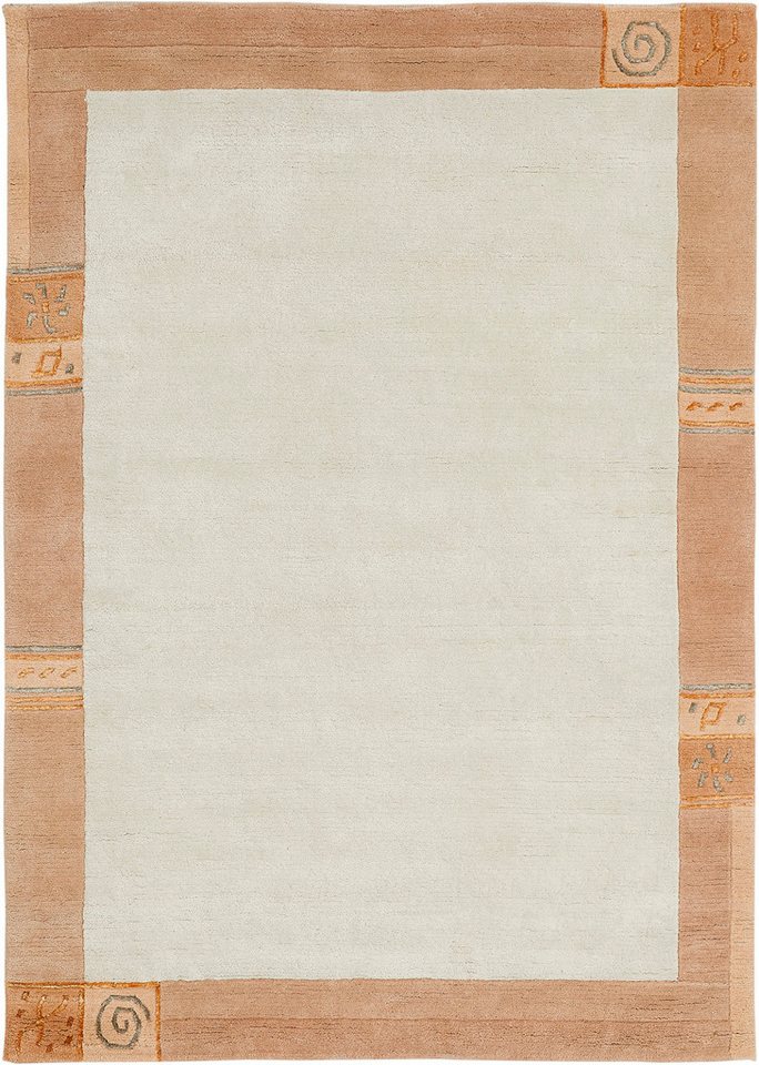 LUXOR living Wollteppich India, handgeknüpft, rechteckig, Höhe: 20 mm, reine Wolle, mit Bordüre, auch als Läufer, Wohnzimmer Bild 3