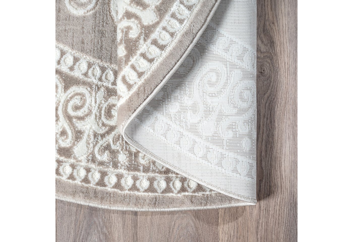 Sanat Teppich Harmony 3204, auch als Läufer und rund, rund, Höhe: 12 mm, Wohnzimmer, Kurzflor, modern, Orient Optik, Schlafzimmer