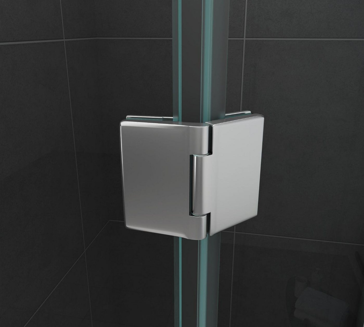 Home Systeme Fünfeckdusche PENTALO Duschkabine Dusche Duschwand Duschabtrennung Duschtür Glas, BxT: 100x100 cm