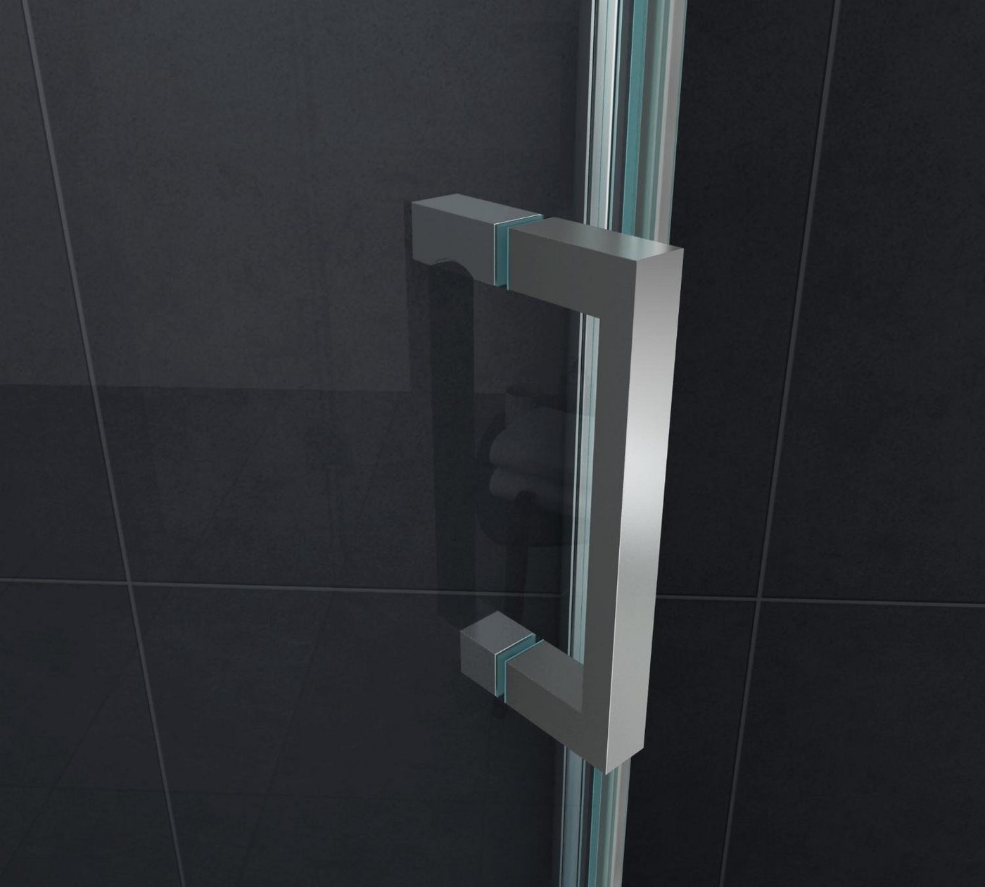 Home Systeme Fünfeckdusche PENTALO Duschkabine Dusche Duschwand Duschabtrennung Duschtür Glas, BxT: 100x100 cm Bild 3