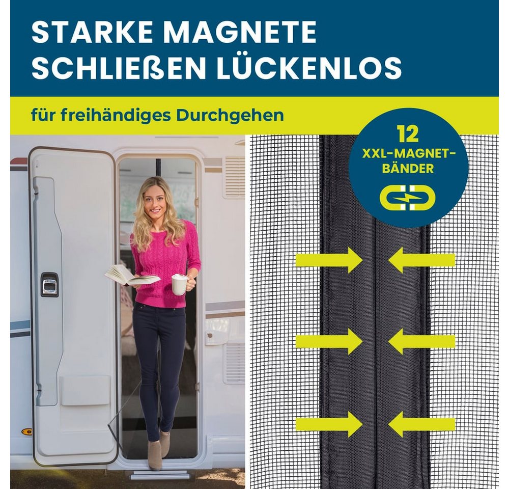 Hoberg Insektenschutz-Vorhang Insekten- & Pollenschutzvorhang für Wohnwagen 60x195cm, (1-St), magnetisch mit Schutz vor Pollen, Fliegen, Wespen etc.