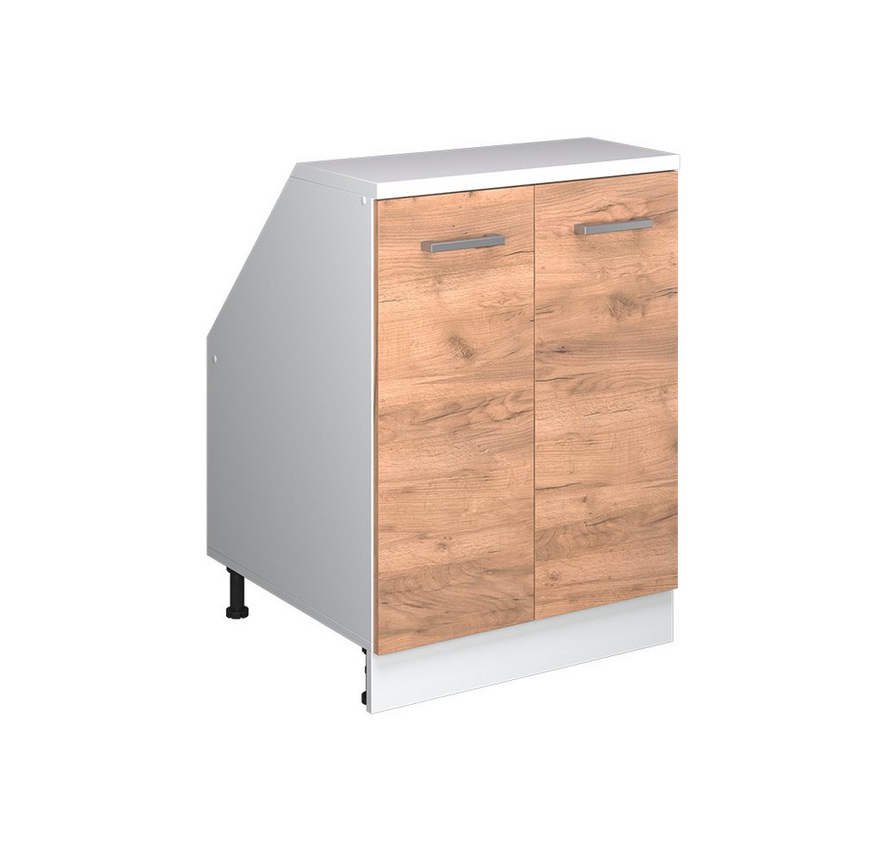 Vicco Kommode Rion, Goldkraft Eiche/Weiß, 60 x 81.6 cm mit 2 Türen, Schrankkorp... (1 St) Bild 5