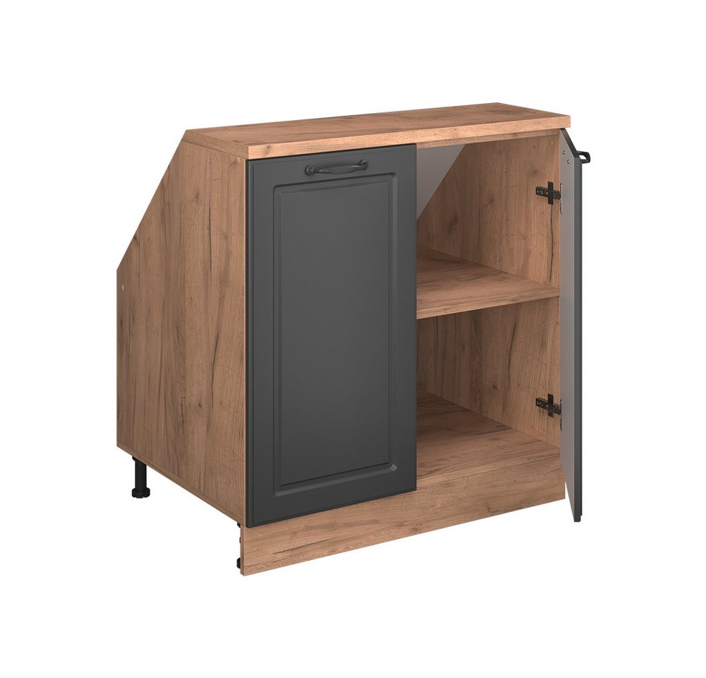 Vicco Kommode Rion, Anthrazit Landhaus/Goldkraft Eiche, 80 x 81.6 cm mit 2 Türen... (1 St) Bild 2