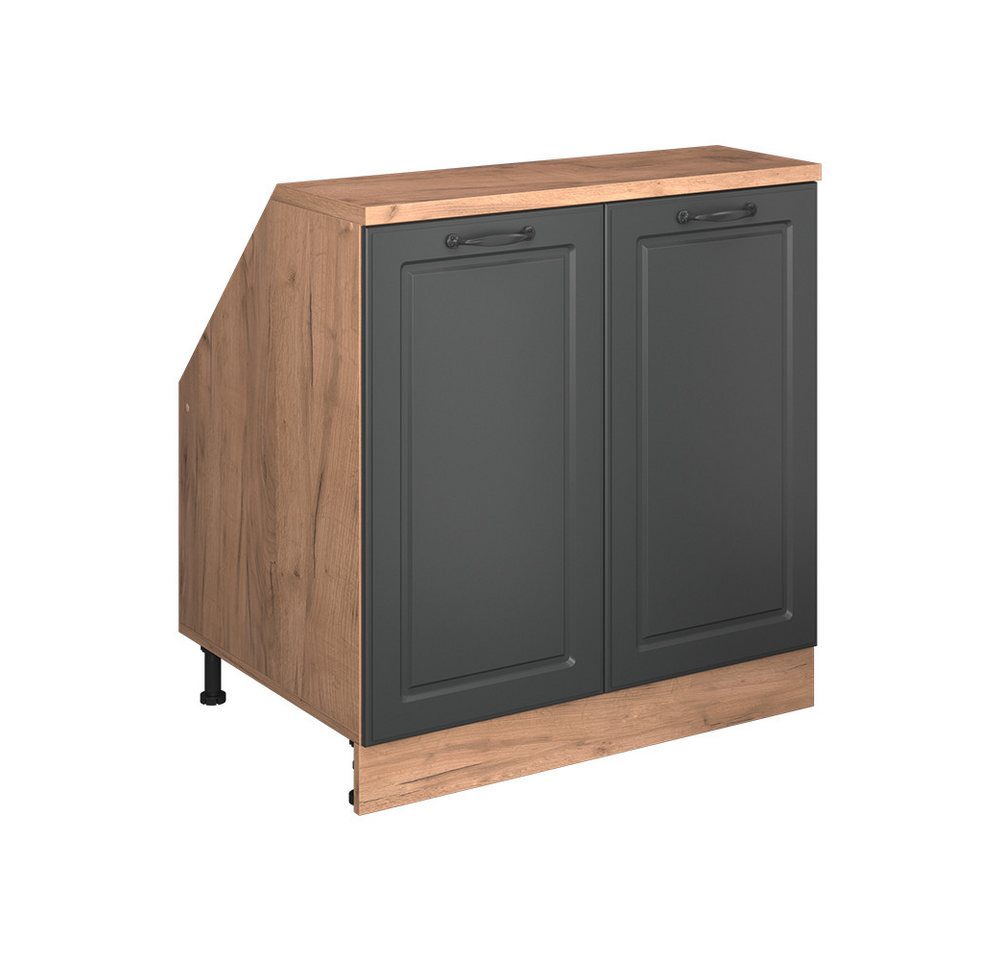 Vicco Kommode Rion, Anthrazit Landhaus/Goldkraft Eiche, 80 x 81.6 cm mit 2 Türen... (1 St) Bild 4