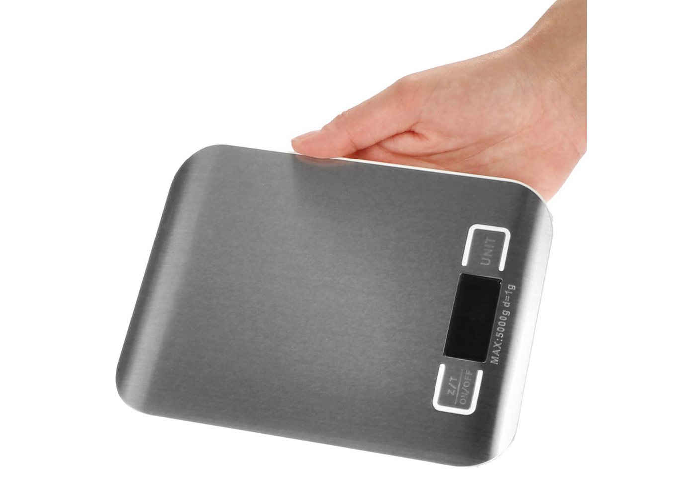 com-four Küchenwaage Digitale Küchenwaage - elektronische Haushaltswaage, (1-tlg), Gewichtsmesser für Küche und Haushalt - Wiegehilfe